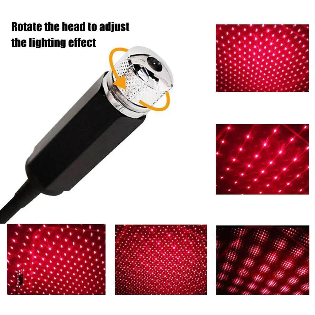 Car Star Ceiling Light: Mini USB Galaxy Projector, Adjustable, No Install